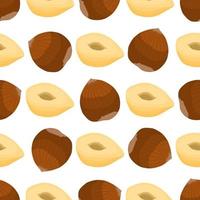 Illustration on theme big pattern identical types hazelnut vector