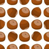 Illustration on theme big pattern identical types hazelnut vector