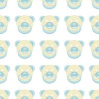 Illustration on theme seamless pattern baby pacifiers vector