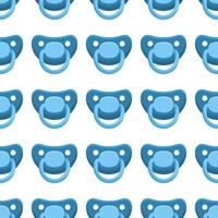 Illustration on theme seamless pattern baby pacifiers vector