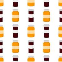 big colored set different types of pills inside close jar vector