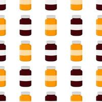 big colored set different types of pills inside close jar vector