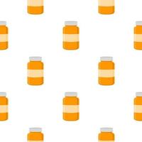 big colored set different types of pills inside close jar vector