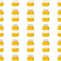big colored set different types of pills inside close jar vector