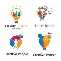 Ilustración de imágenes de logotipo de personas creativas vector