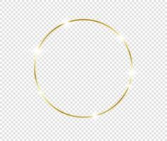 Gold shiny glowing frame with shadows isolated background vector