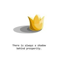 atributo de corona de prosperidad con una sombra paralela vector