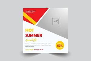 Hot Summer Sale Digital Marketing Banner.  Sale Banners Template vector