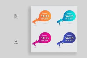 Banner de ventas de verano de negocios corporativos con vector de plantilla de efecto 3d