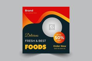 Food social media banner post template  for restaurant vector