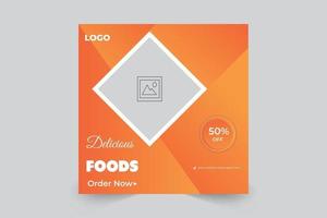 Restaurant Stylish  Food Banner Post Template Vector