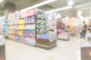 Abstract blur in supermarket for background photo