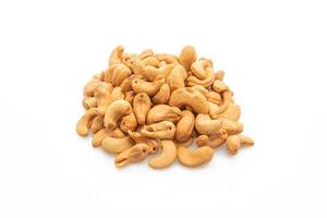 Cashew nuts on white background photo