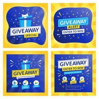 Giveaway Templat for Social Media Marketing vector