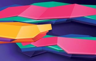 3D Geometric Shapes with Colourful Abstract vector