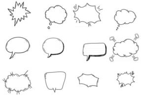 empty comic speech bubbles vector