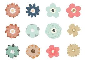 Set of Flat Flower Icons vector