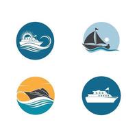 cruise ship and nautical Logo vector icon illustration