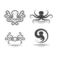 pulpo, icono, logotipo, vector, ilustración, diseño vector