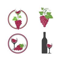 Diseño de ilustración de vector de icono de logotipo de vino