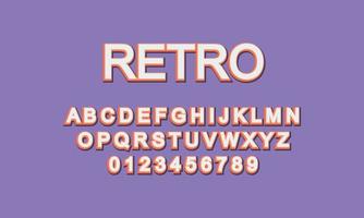 retro font alphabet vector