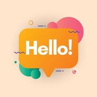 Hello with speech bubble design template vector