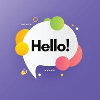 Hello with speech bubble design template vector