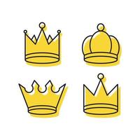 Set illustrations of crown vector template.