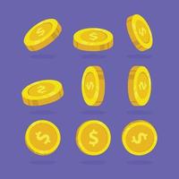 a pile of coins vector template.