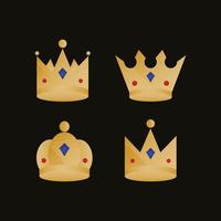 Set illustrations of crown vector template.