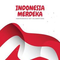 Plantilla de banners del día de la independencia de Indonesia. vector