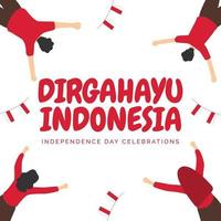 Plantilla de banners del día de la independencia de Indonesia. vector