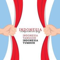 Plantilla de banners del día de la independencia de Indonesia. vector