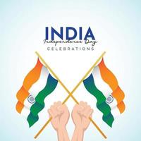 feliz día de la independencia de india y celebraciones del día de la república vector