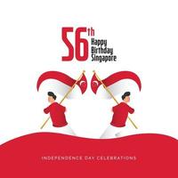 Singapore independence day banners template. vector