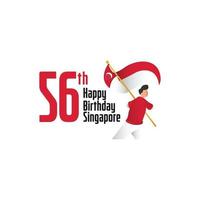 Plantilla de banners del día de la independencia de Singapur. vector