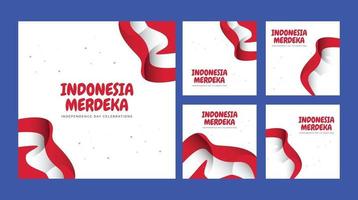 Plantilla de banners del día de la independencia de Indonesia. vector