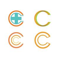 c logo para vitamina y fuente c carta identidad y diseño de negocios vector