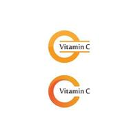 c logo para vitamina y fuente c carta identidad y diseño de negocios vector