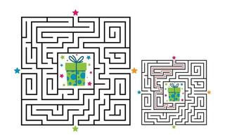 Square maze labyrinth game for kids. Labyrinth logic conundrum. vector