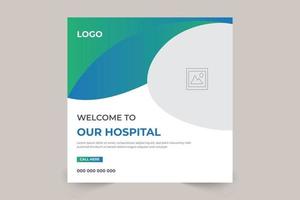 diseño de banner médico de estilo creativo para su promoción. vector