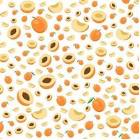 Illustration on theme colored seamless apricot pattern vector