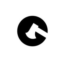 Letra mayúscula gc con ax concepto de logotipo negro inicial vector