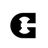 capital letter G C with ax initial black logo concep vector