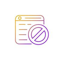 Website blocking gradient linear vector icon