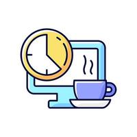 Breaks in work graphic RGB color icon vector