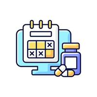 Tracking sick leave time RGB color icon vector
