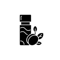 Plum wine black glyph icon. vector