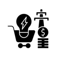 Electricity demand black glyph icon vector