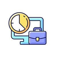 Set working hours RGB color icon vector